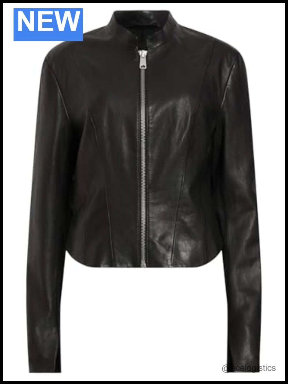 Genuine Leather Moto Jacket Zip Up Long Sleeve Sheepskin